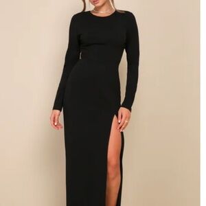 Elegant Black Long Sleeve Dress